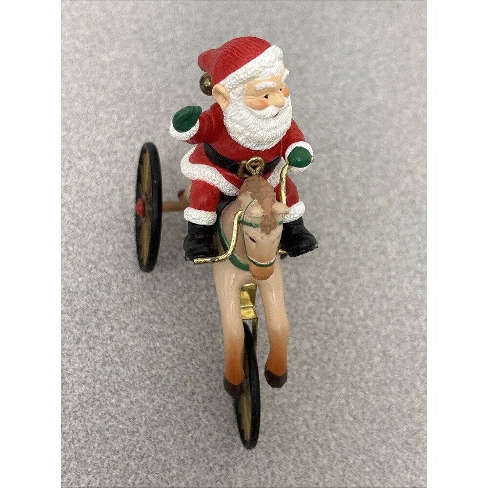 Hallmark Christmas Ornament The Wonderful Santacycle Santa Horse Tricycle 1988 - Picture 7 of 9